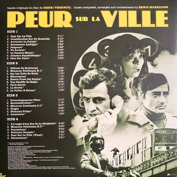 Ennio Morricone : Peur Sur La Ville (LP,Album,Reissue,Remastered,Special Edition)