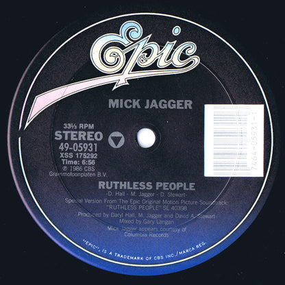 Mick Jagger : Ruthless People (12",33 ⅓ RPM)