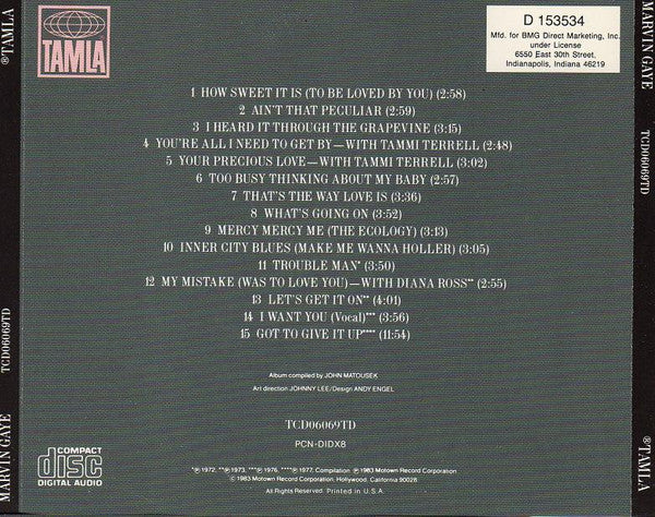 Marvin Gaye : 15 Greatest Hits (Compilation,Club Edition,Repress)