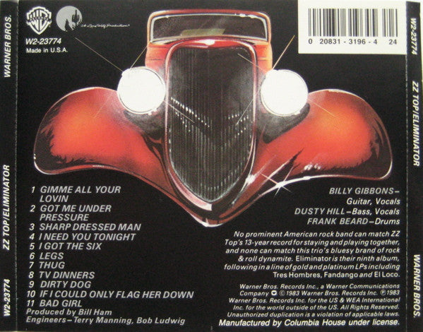 ZZ Top : Eliminator (Album,Club Edition,Reissue)