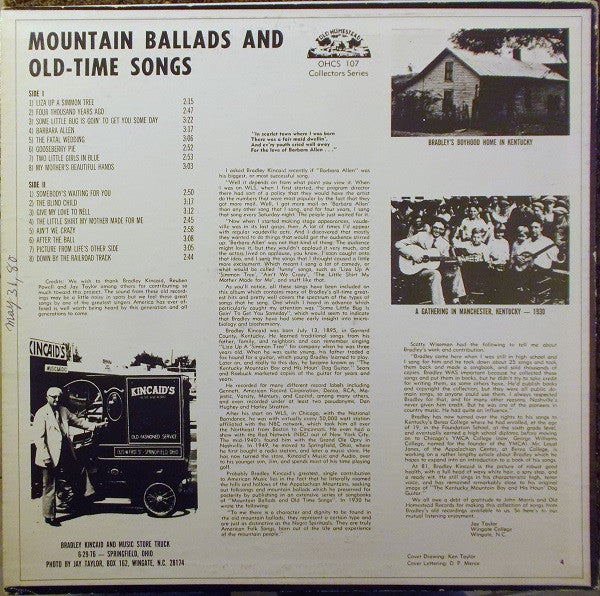 Bradley Kincaid : Mountain Ballads And Old-Time Songs (LP,Compilation,Reissue)