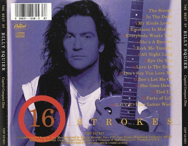 Billy Squier : 16 Strokes: The Best Of Billy Squier (Compilation,Club Edition,Remastered)