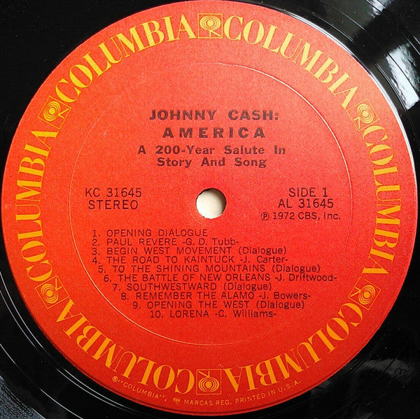 Johnny Cash : America: A 200 Year Salute In Story And Song (LP,Album)