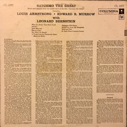 Louis Armstrong and Edward R. Murrow With Leonard Bernstein : Satchmo The Great (LP,Mono)