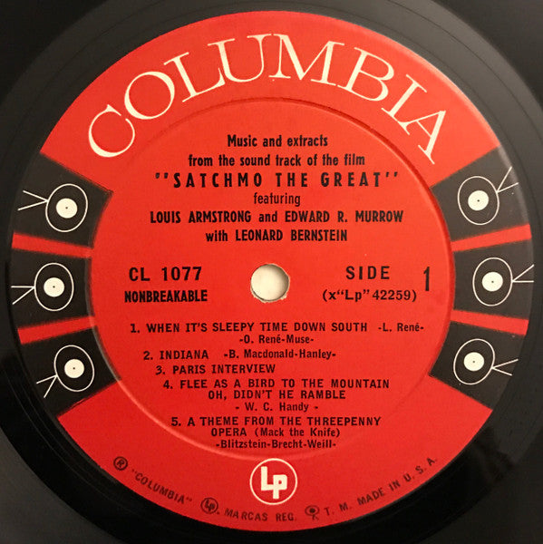 Louis Armstrong and Edward R. Murrow With Leonard Bernstein : Satchmo The Great (LP,Mono)