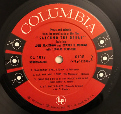 Louis Armstrong and Edward R. Murrow With Leonard Bernstein : Satchmo The Great (LP,Mono)