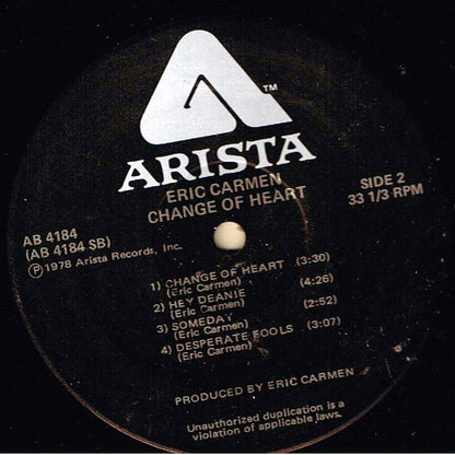 Eric Carmen : Change Of Heart (LP,Album)