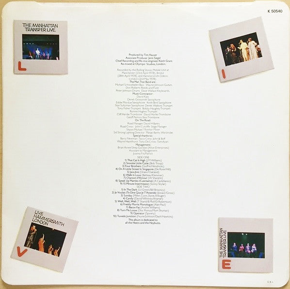 Manhattan Transfer, The : Live (LP,Album)