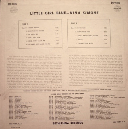 Nina Simone : Little Girl Blue (LP,Album,Mono)