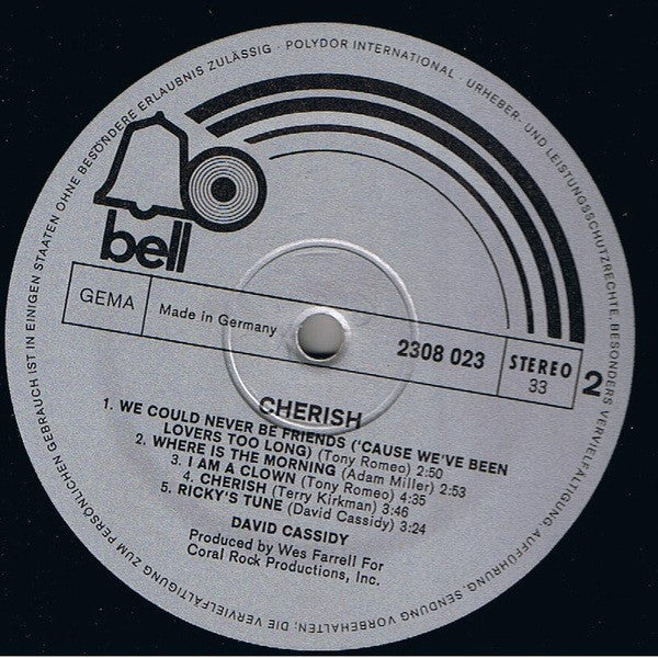 David Cassidy : Cherish (LP,Album)