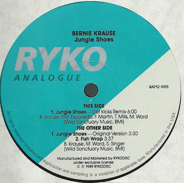 Bernie Krause : Jungle Shoes (12",33 ⅓ RPM)