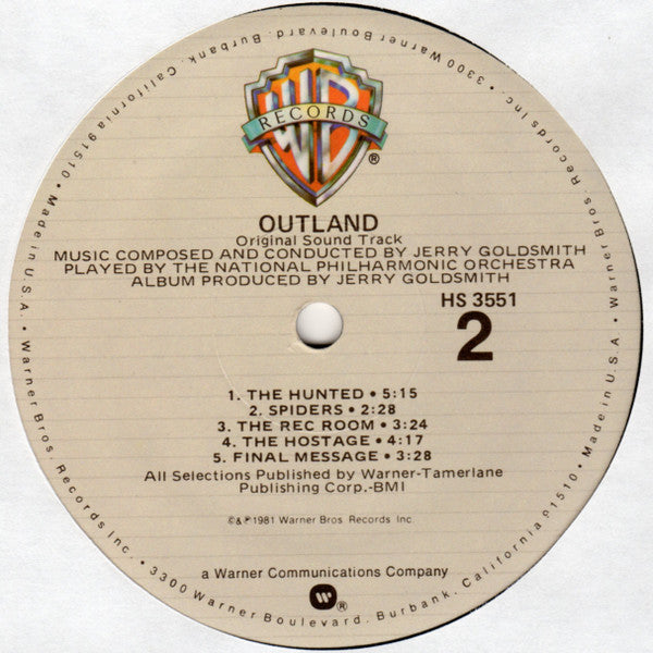 Jerry Goldsmith : Outland (Original Motion Picture Soundtrack) (LP,Album)