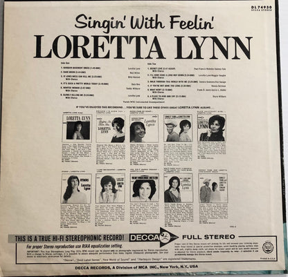 Loretta Lynn : Singin' With Feelin' (LP,Album,Stereo)