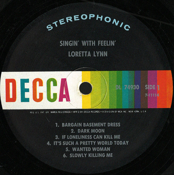 Loretta Lynn : Singin' With Feelin' (LP,Album,Stereo)
