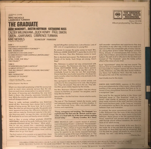 Simon & Garfunkel, Dave Grusin : The Graduate (The Original Sound Track Recording) (LP,Album,Stereo)