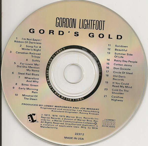 Gordon Lightfoot : Gord's Gold (Compilation)