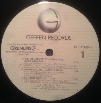 Various : Gremlins (Music From The Original Motion Picture Sound Track) (LP,Mini-Album)