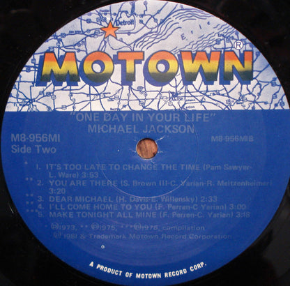 Michael Jackson : One Day In Your Life (LP,Compilation)
