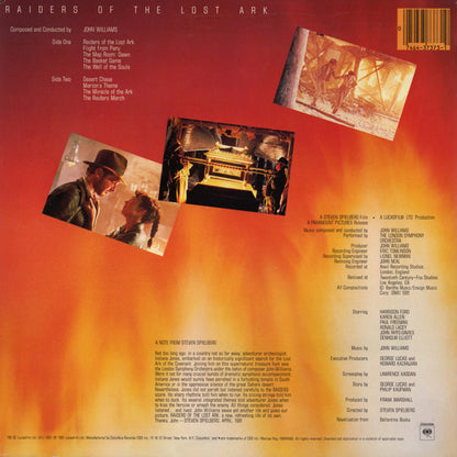 John Williams (4) : Raiders Of The Lost Ark (Original Motion Picture Soundtrack) (LP,Album,Stereo)