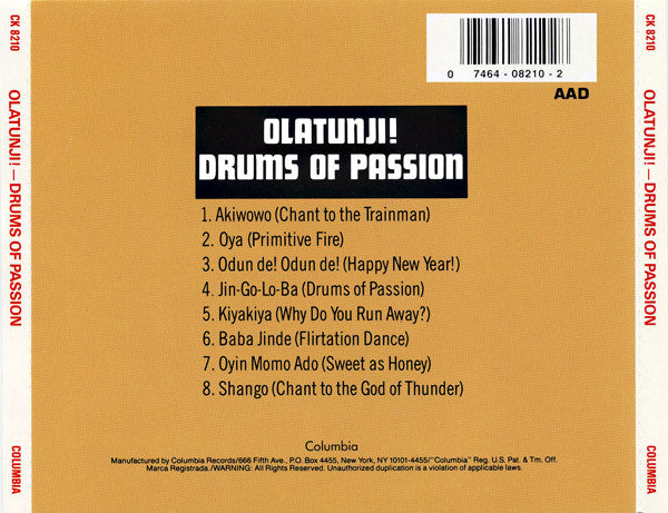 Babatunde Olatunji : Drums Of Passion (Album,Reissue)