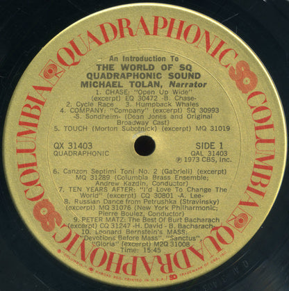Various : An Introduction To The World Of SQ Quadraphonic Sound (LP,Compilation,Mixed,Quadraphonic)