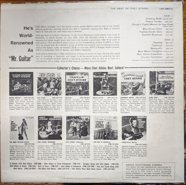 Chet Atkins : The Best Of Chet Atkins (LP,Album,Compilation,Reissue,Stereo)