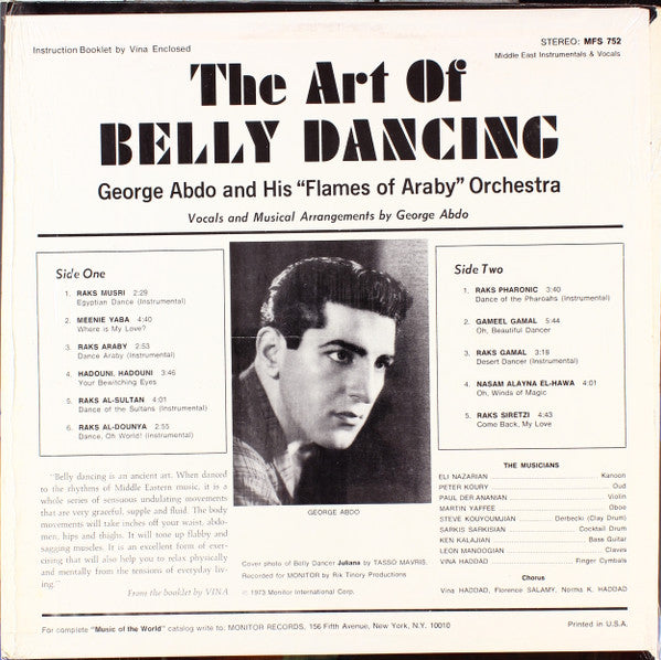 George Abdo And His "Flames Of Araby" Orchestra : The Art Of Belly Dancing (LP,Album,Stereo)