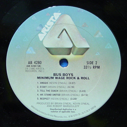 Bus Boys, The : Minimum Wage Rock & Roll (LP,Album)