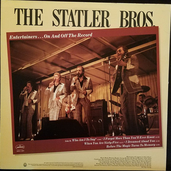 Statler Brothers, The : Entertainers...On And Off The Record (LP,Album)