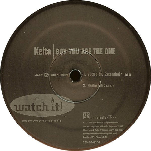 Keita (3) : Boy You Are The One (12",33 ⅓ RPM)