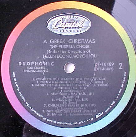 Eusebia Choir, The Under The Direction Of Helen Economopolou : A Greek Christmas (LP,Album)