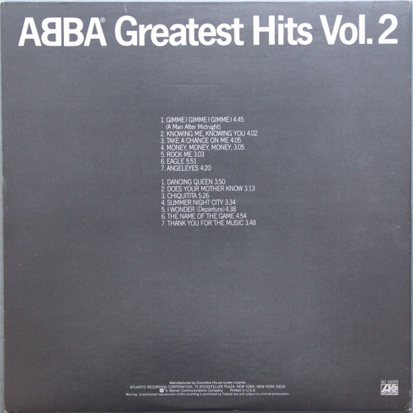 ABBA : Greatest Hits Vol. 2 (LP,Compilation,Club Edition)