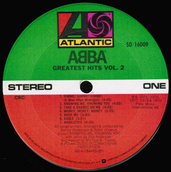 ABBA : Greatest Hits Vol. 2 (LP,Compilation,Club Edition)