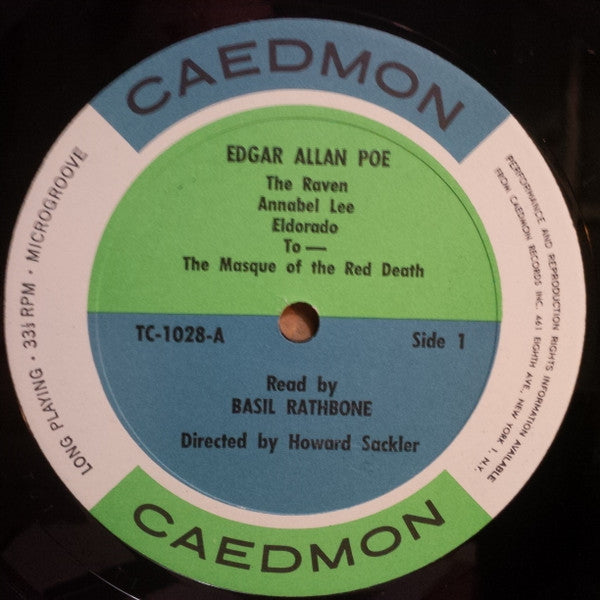 Edgar Allan Poe : Basil Rathbone Reads Edgar Allan Poe (LP)