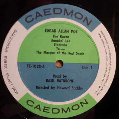 Edgar Allan Poe : Basil Rathbone Reads Edgar Allan Poe (LP)