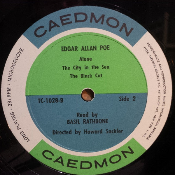Edgar Allan Poe : Basil Rathbone Reads Edgar Allan Poe (LP)
