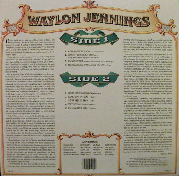 Waylon Jennings : Country Music (LP,Compilation)