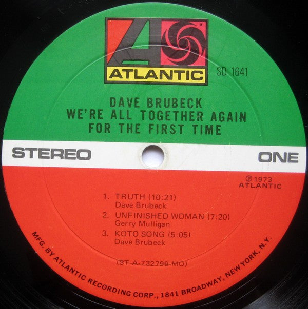 Dave Brubeck, Gerry Mulligan, Paul Desmond, Alan Dawson, Jack Six : We're All Together Again For The First Time (LP,Album)