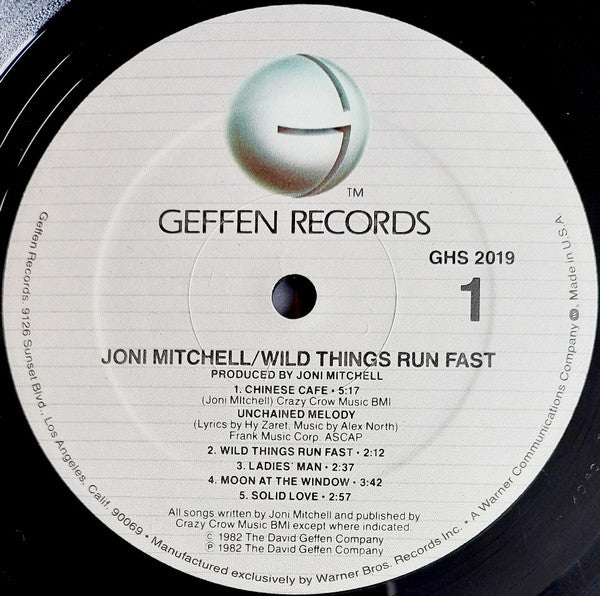 Joni Mitchell : Wild Things Run Fast (LP,Album,Stereo)