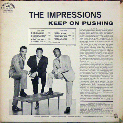 The Impressions : Keep On Pushing (LP,Album,Mono)