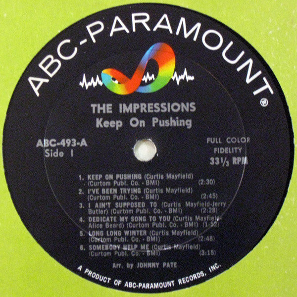 The Impressions : Keep On Pushing (LP,Album,Mono)