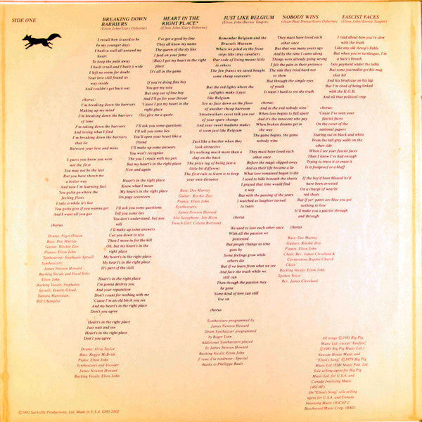 Elton John : The Fox (LP,Album)