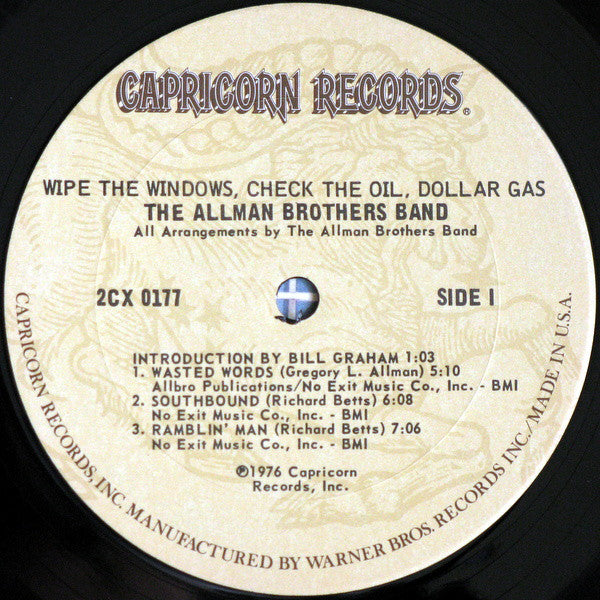 Allman Brothers Band, The : Wipe The Windows, Check The Oil, Dollar Gas (LP,Album)
