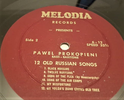 Paweł Prokopieni : Sings 12 Old Russian Songs  (LP,Album,Mono)