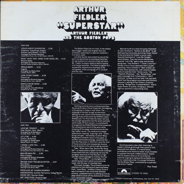 Arthur Fiedler And Boston Pops Orchestra : Arthur Fiedler "Superstar" (LP,Album,Stereo)