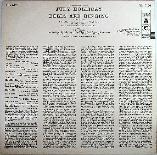 Judy Holliday : Bells Are Ringing (LP,Album,Mono)