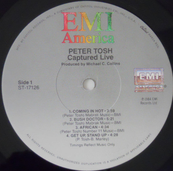 Peter Tosh : Captured Live (LP,Album)