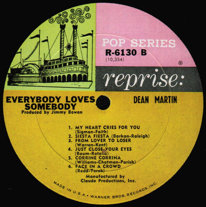 Dean Martin : Everybody Loves Somebody (LP,Album,Mono)
