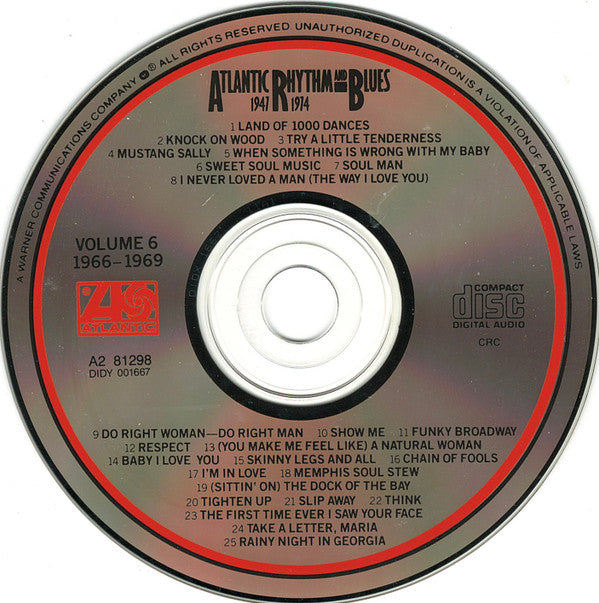 Various : Atlantic Rhythm & Blues 1947-1974, Volume 6 1966-1969 (Compilation,Club Edition,Reissue)