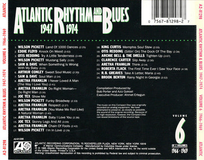Various : Atlantic Rhythm & Blues 1947-1974, Volume 6 1966-1969 (Compilation,Club Edition,Reissue)